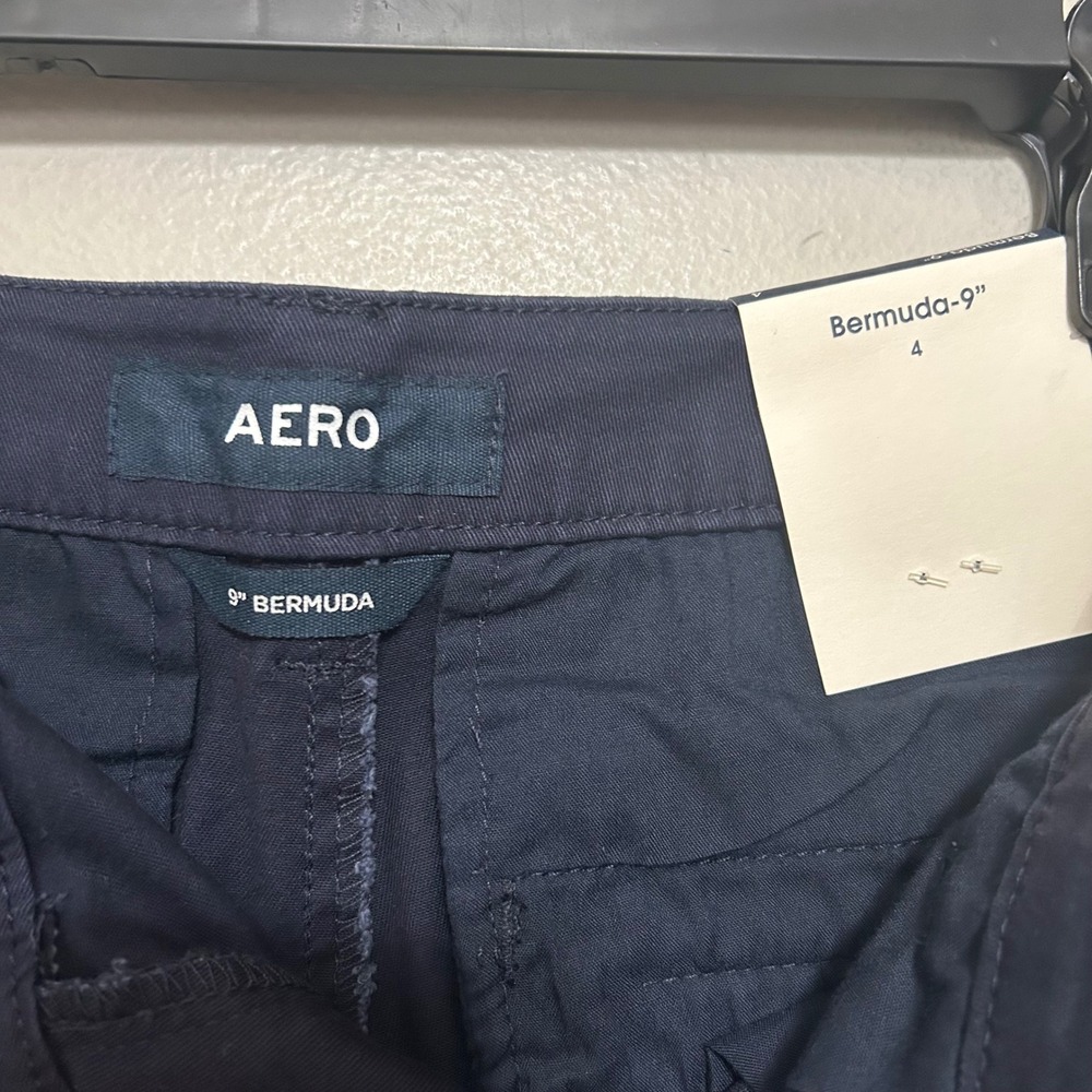 Aeropostale Bermuda Shorts Women's 4 Navy Blue 9" Inseam Chino Preppy Casual NWT - Picture 5 of 7